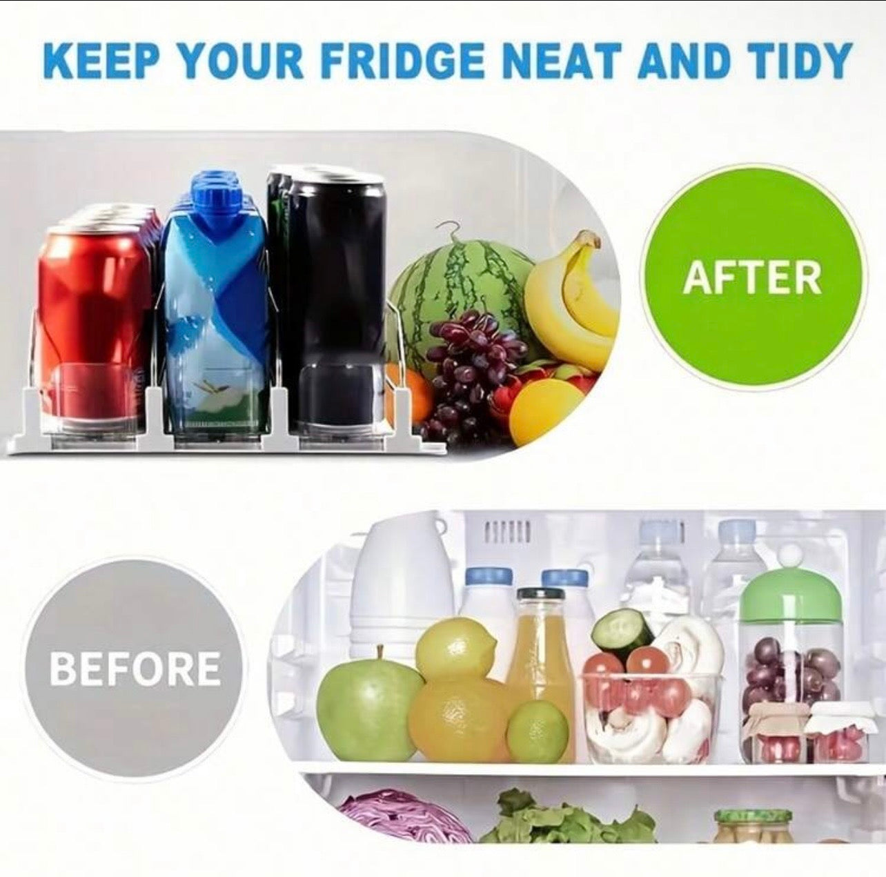 TidyLiving™ Auto-Glide Fridge Can Organizer & Beverage Dispenser