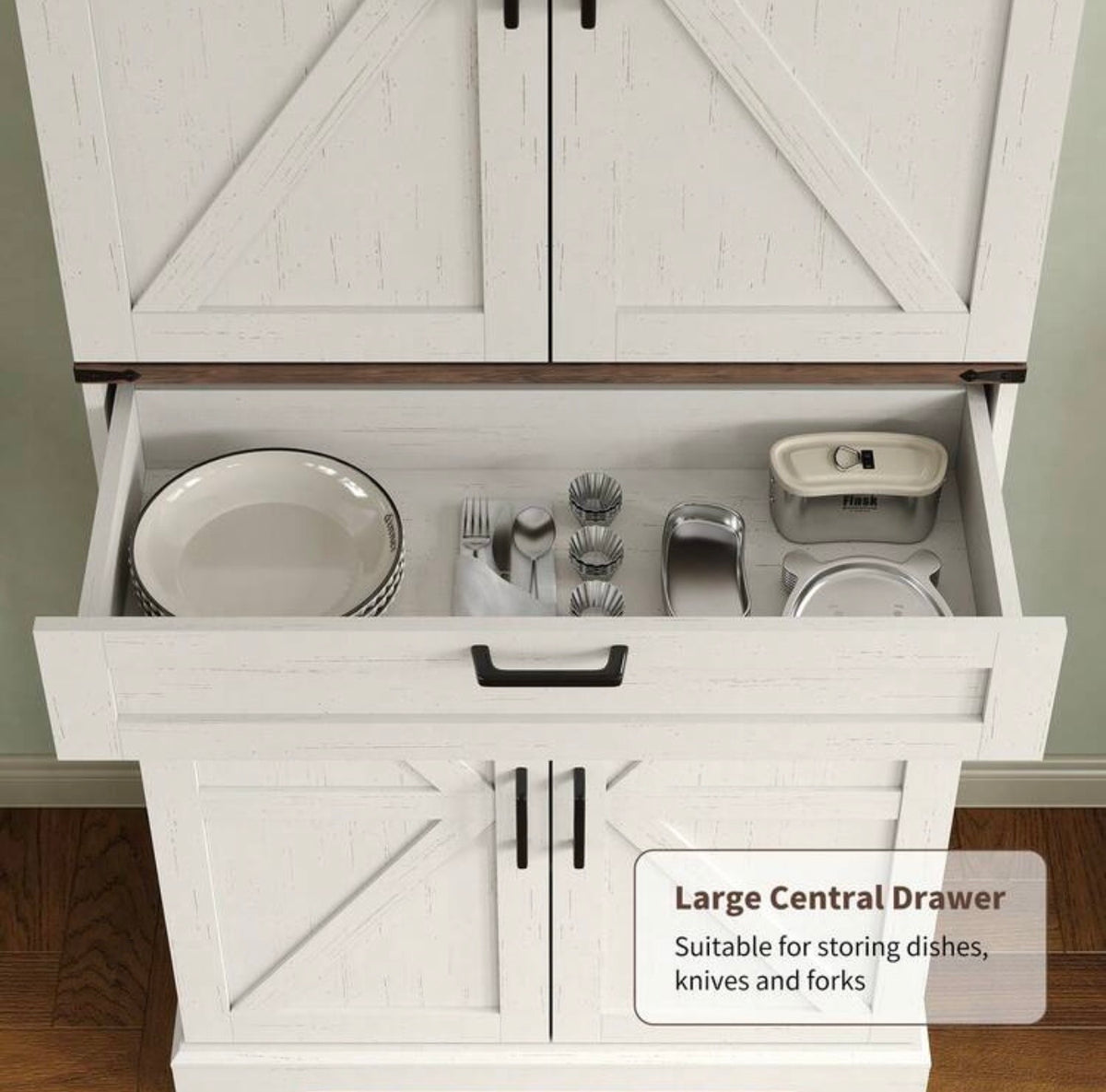 TidyLiving™ 72" Grand Pantry Storage Cabinet with 8 Door Shelves & Drawer