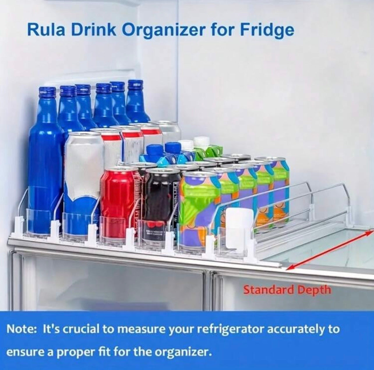 TidyLiving™ Auto-Glide Fridge Can Organizer & Beverage Dispenser