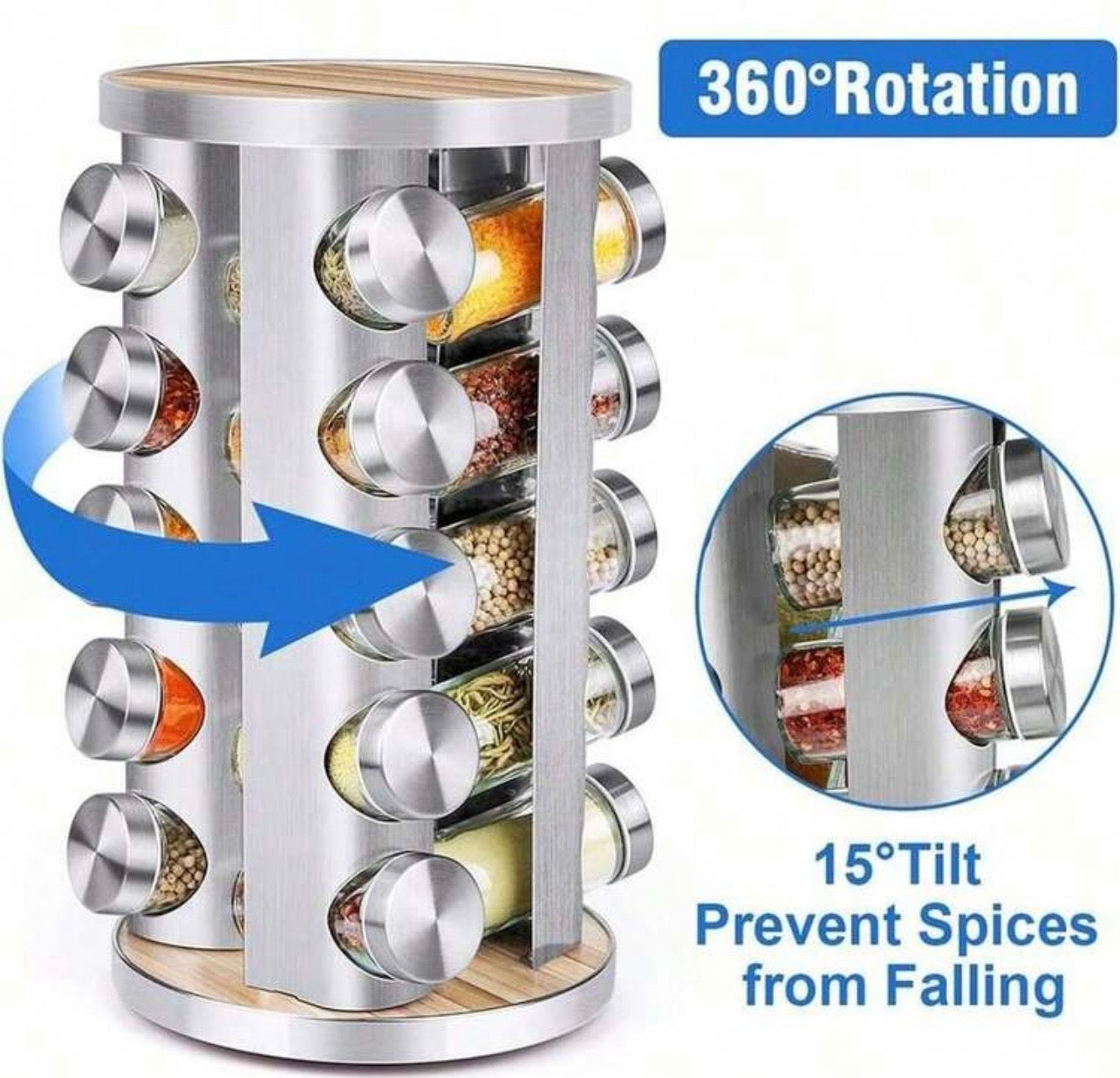 TidyLiving™ 20-Jar Rotating Spice Rack Organizer Set