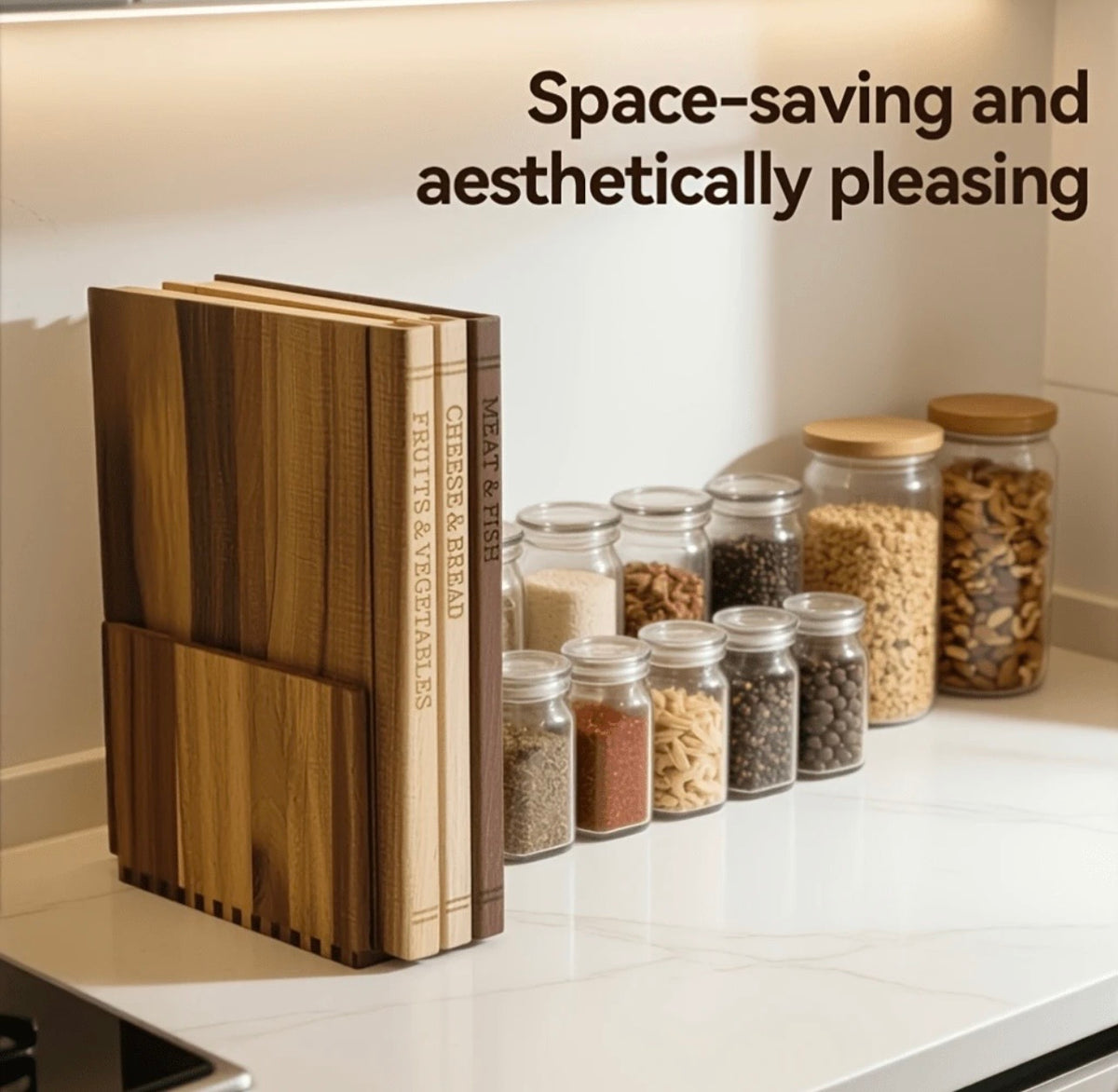 TidyLiving™ TrioPrep Cutting Board Set – 3-Piece Acacia Wood Boards with Storage Stand