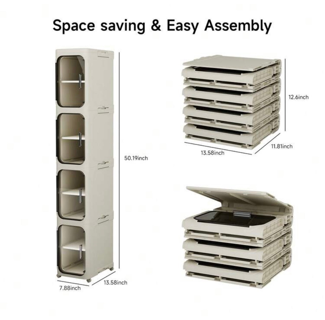 TidyLiving™ Premium Slim Storage Cabinet with Clear Doors & Wheels