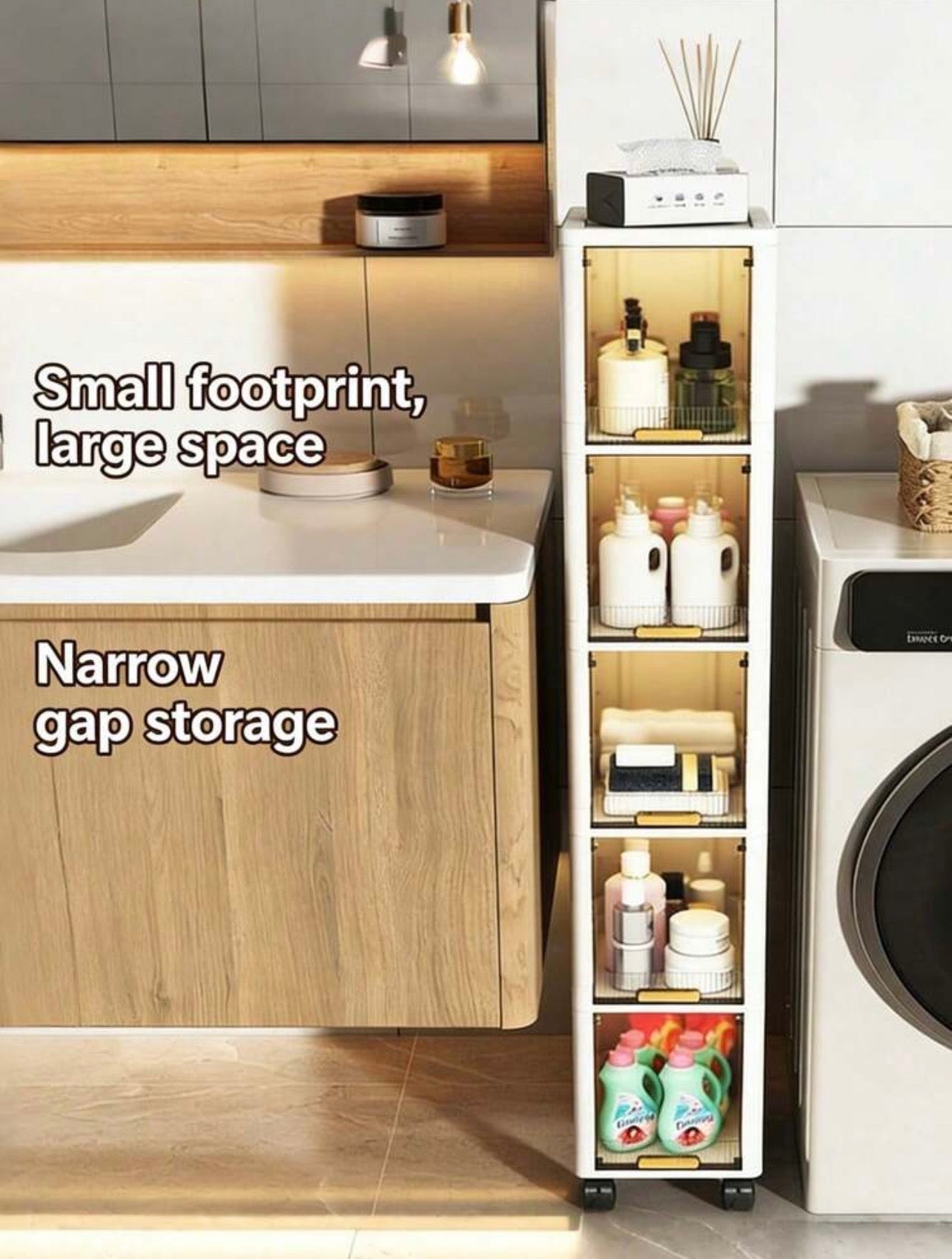 TidyLiving™ Ultra-Slim Rolling Storage Cabinet