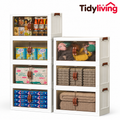 TidyLiving™ Foldable Stackable Storage Cabinet with Doors & Wheels