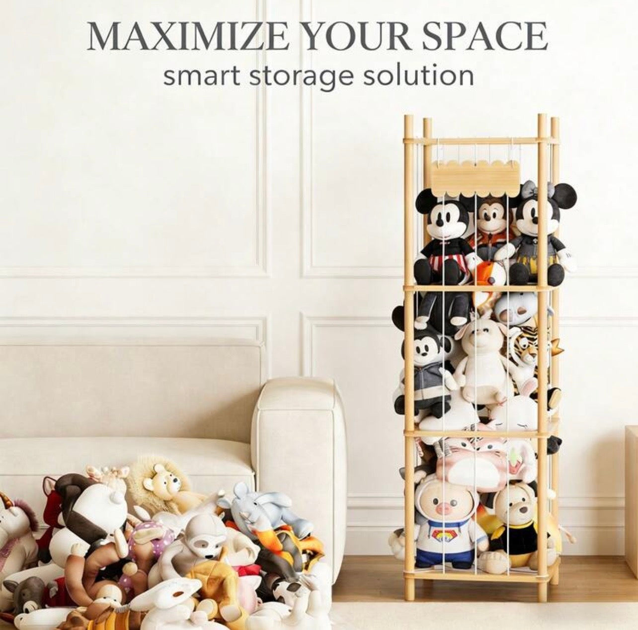 TidyLiving™ Plush Toy Storage Tower – Space-Saving Stuffed Animal Organizer