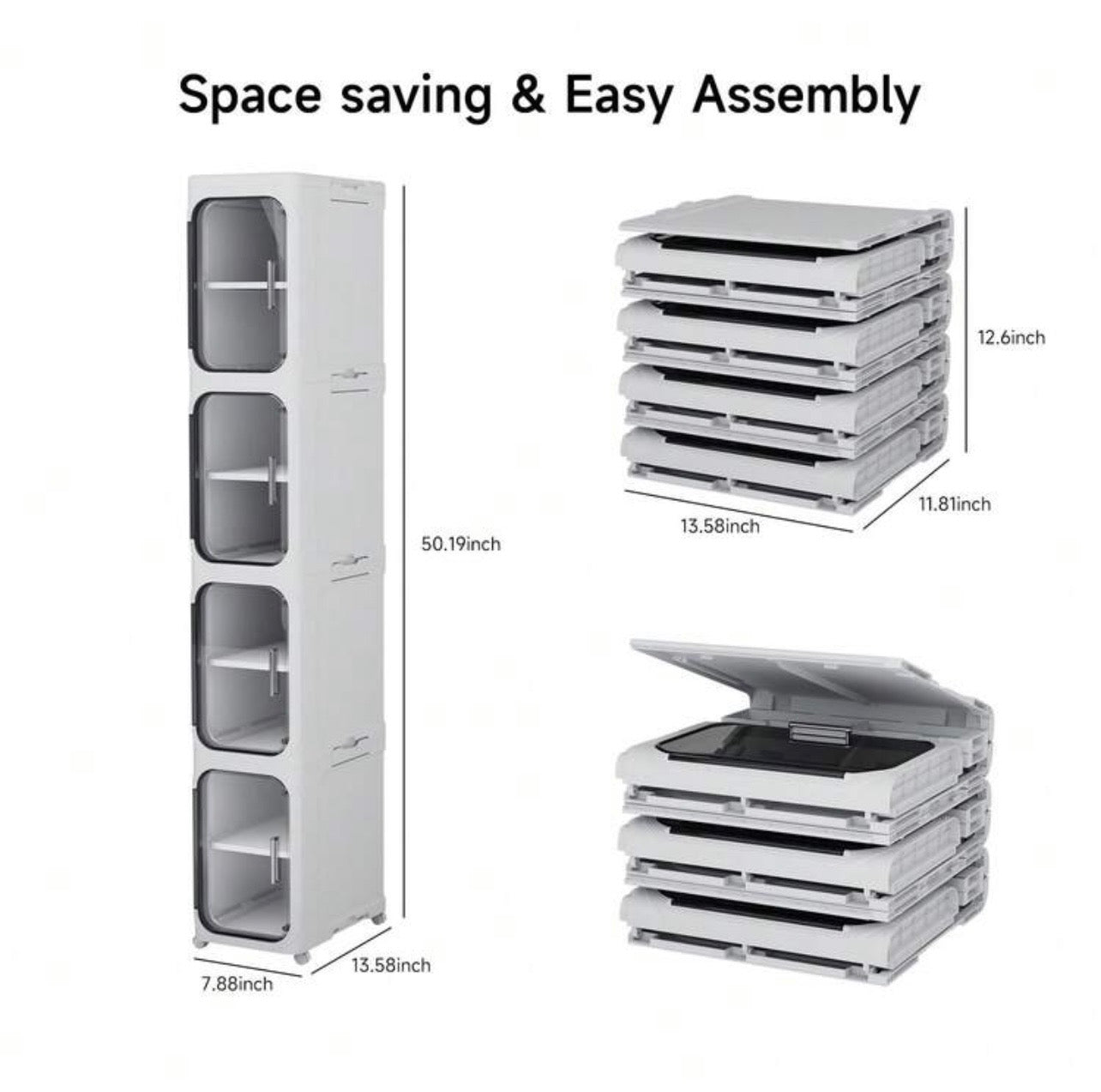 TidyLiving™ Premium Slim Storage Cabinet with Clear Doors & Wheels