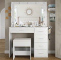 TidyLiving™ Hollywood LED Makeup Vanity with Mirror, 5 Drawers & Stool