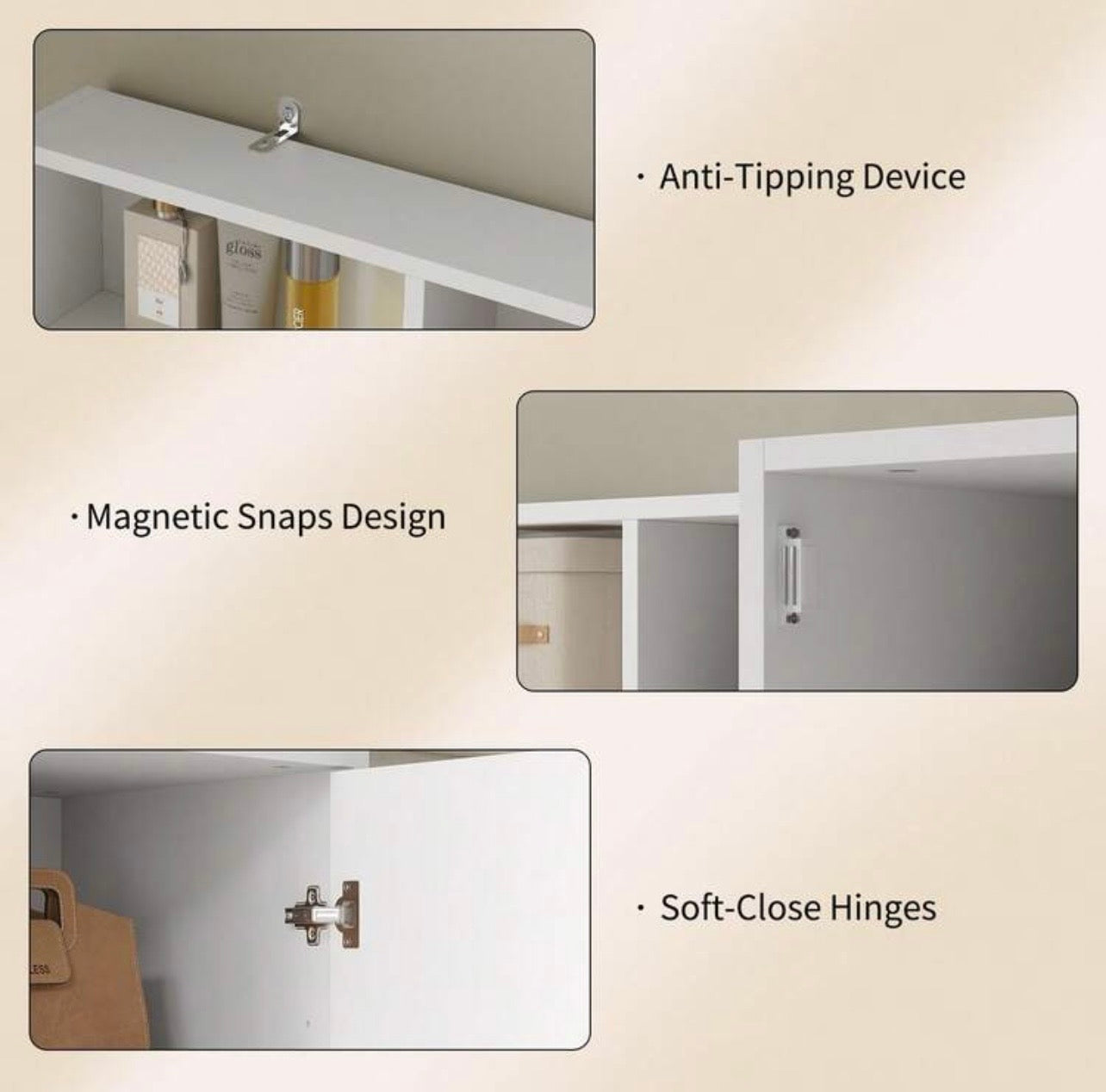 TidyLiving™ Luxury LED Makeup Vanity with Full-Length Mirror & Storage