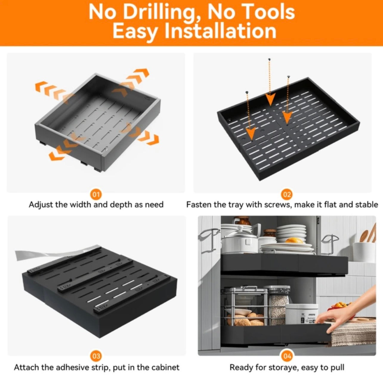 TidyLiving™ Expandable Pull-Out Cabinet Organizer Tray