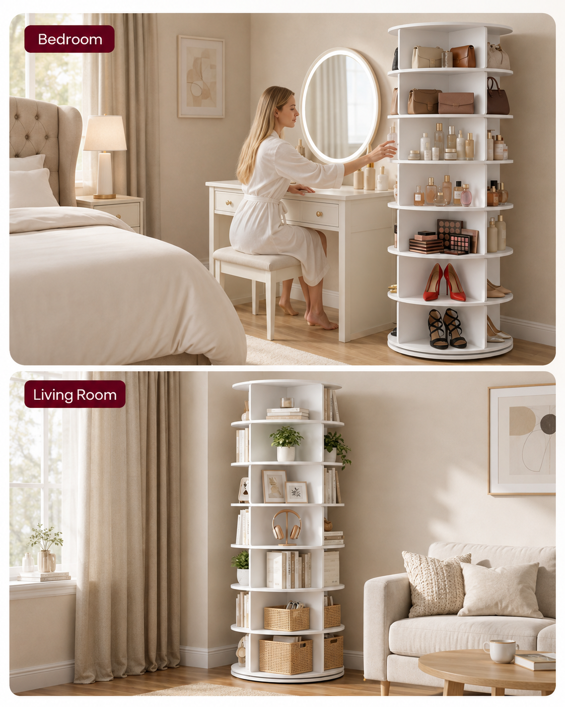 TidyLiving™ 360° Rotating Shoe & Bag Tower
