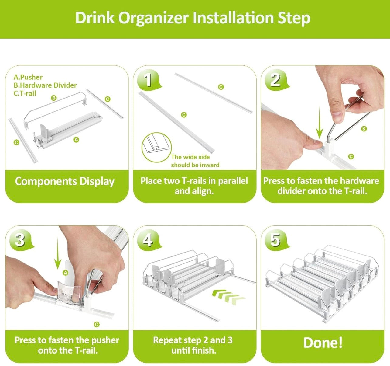 TidyLiving™ Auto-Glide Fridge Can Organizer & Beverage Dispenser