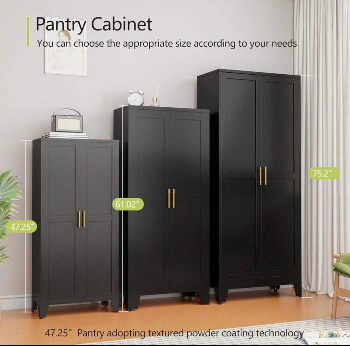 TidyLiving™ Metal Storage Cabinet with Double Doors & Adjustable Shelves