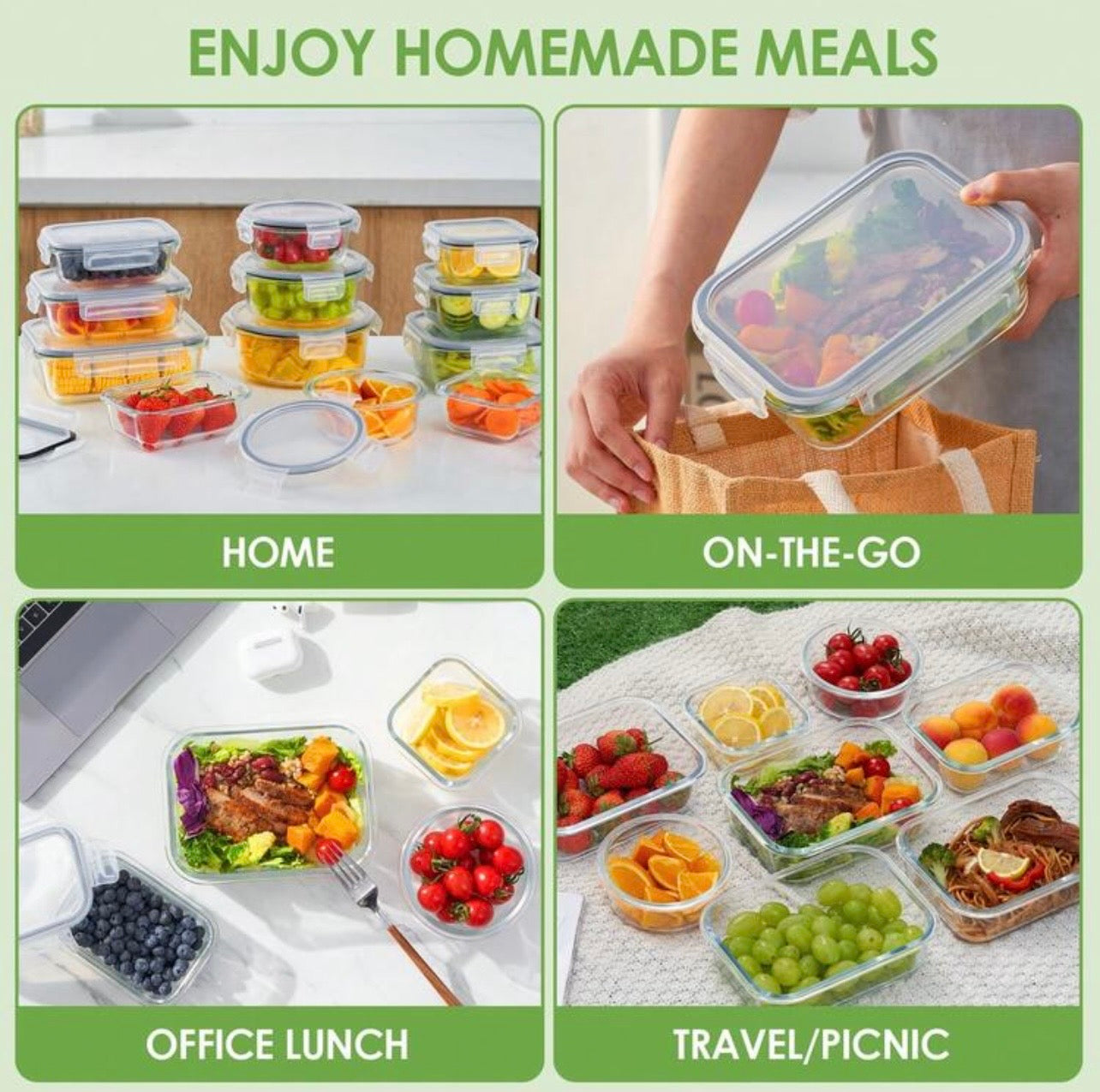 TidyLiving™ 32-Piece Borosilicate Glass Food Storage Container Set