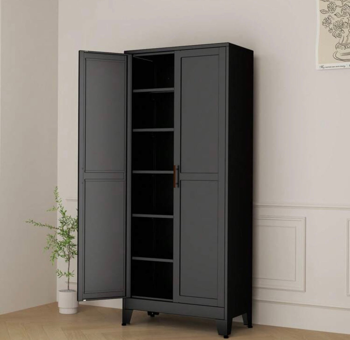 TidyLiving™ Metal Storage Cabinet with Double Doors & Adjustable Shelves