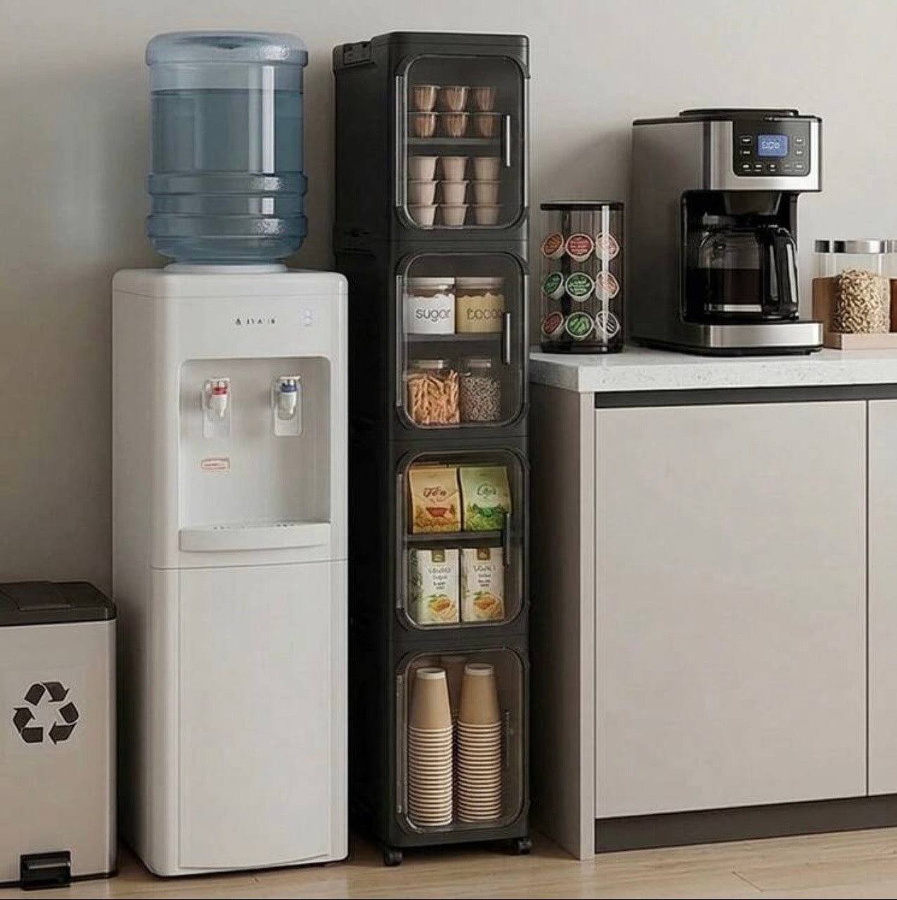 TidyLiving™ 4-Tier Slim Storage Cabinet with Clear Doors & Wheels