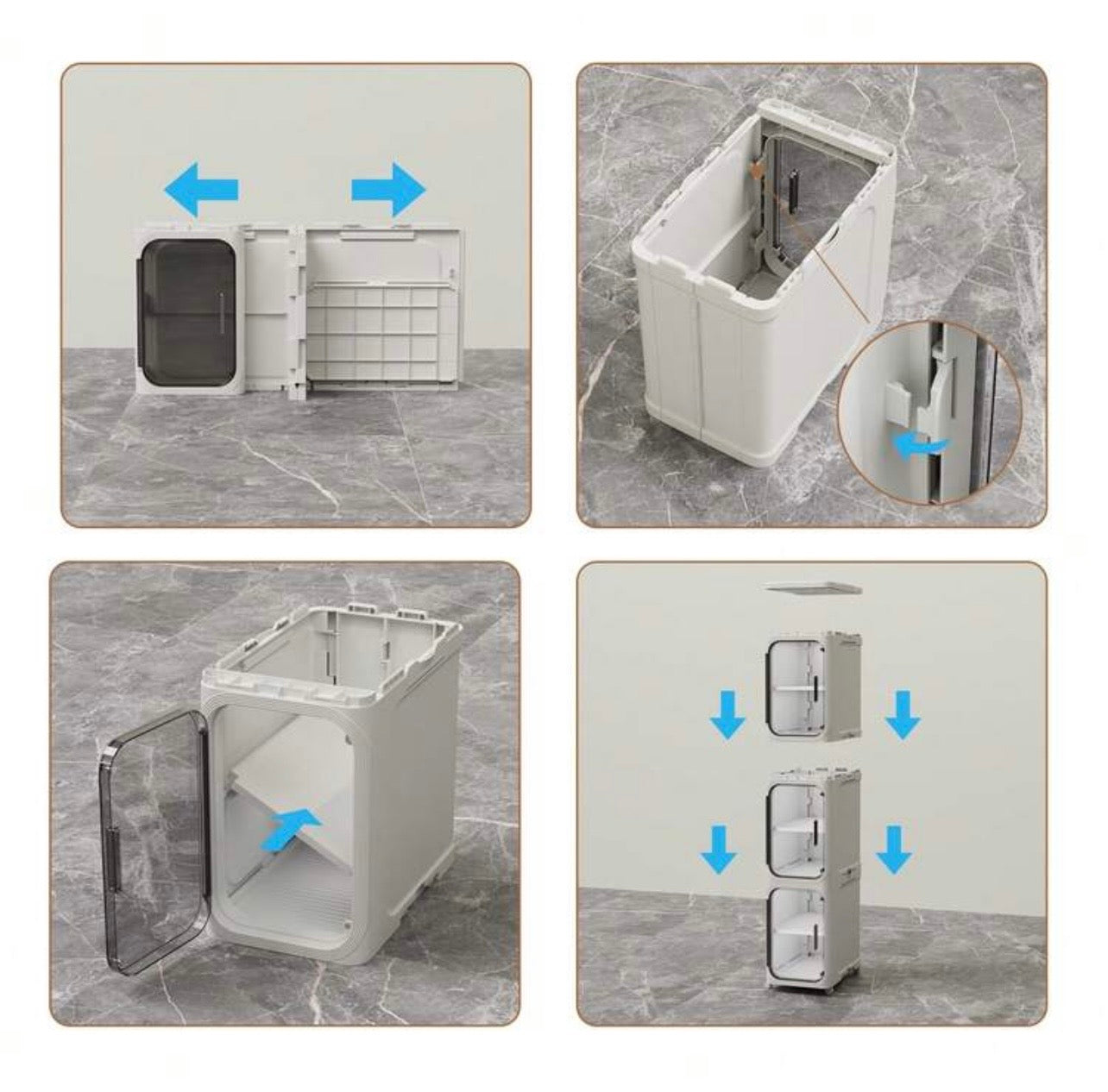 TidyLiving™ Premium Slim Storage Cabinet with Clear Doors & Wheels