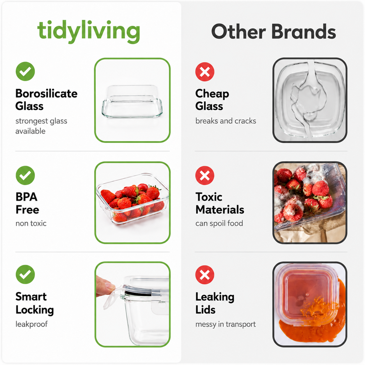 TidyLiving™ 32-Piece Borosilicate Glass Food Storage Container Set