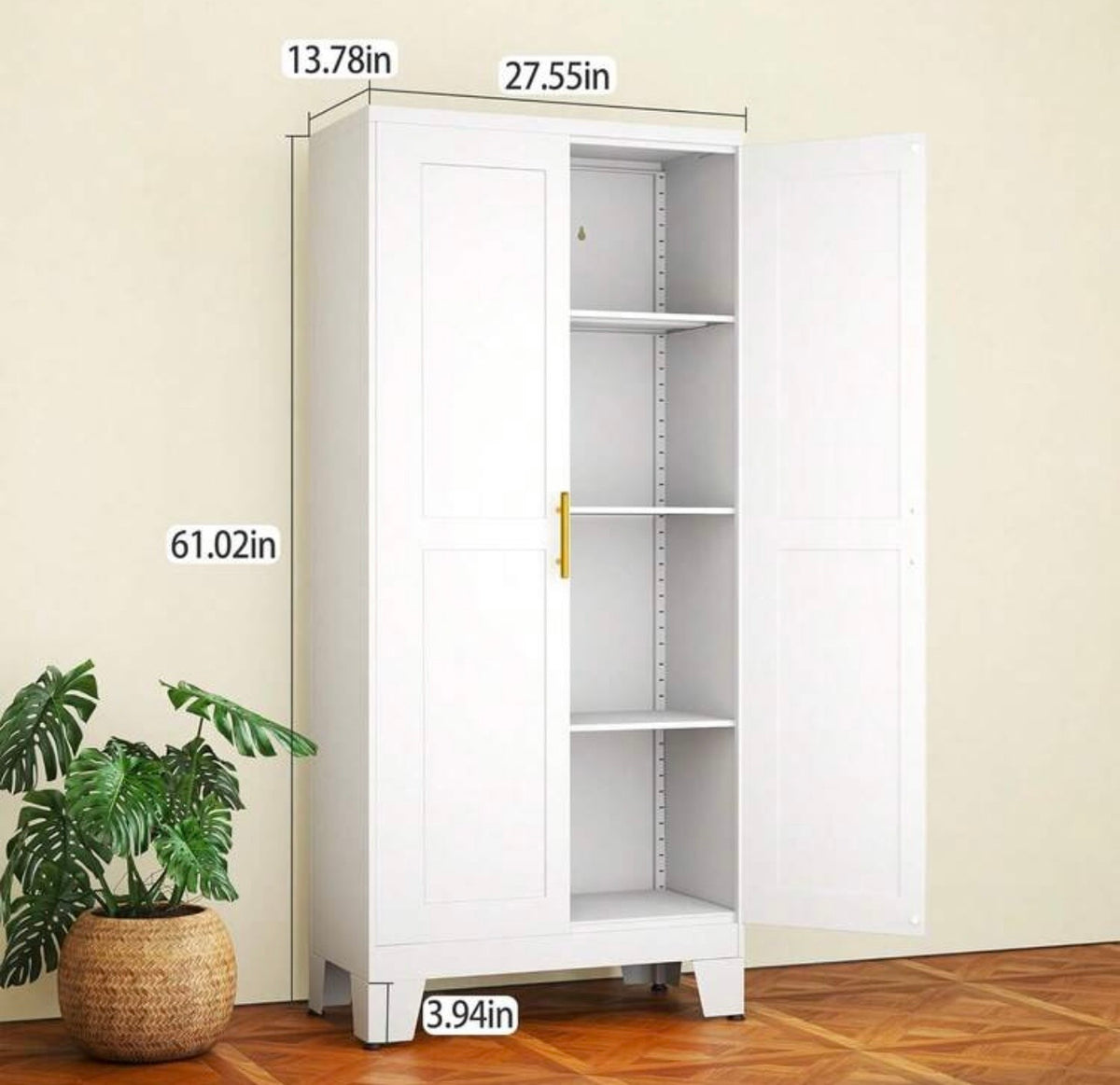 TidyLiving™ Metal Storage Cabinet with Double Doors & Adjustable Shelves