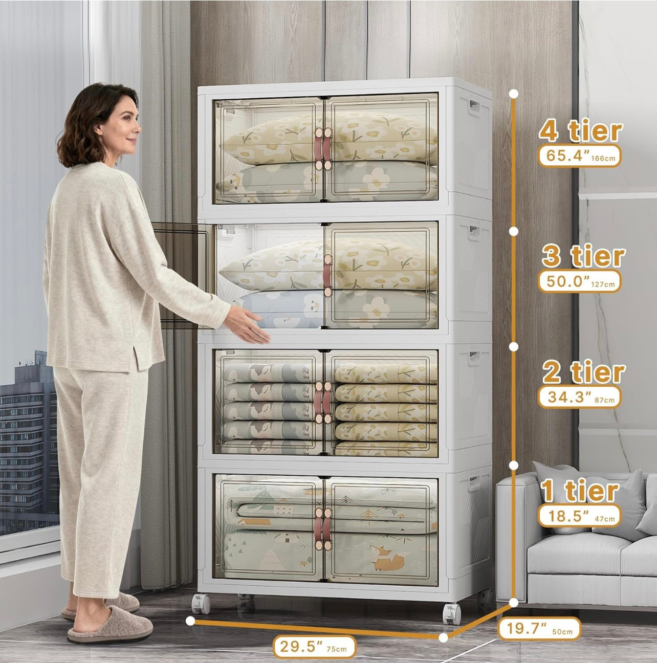 TidyLiving™ Premium Storage Cabinet — Foldable Organizer With Doors & Wheels
