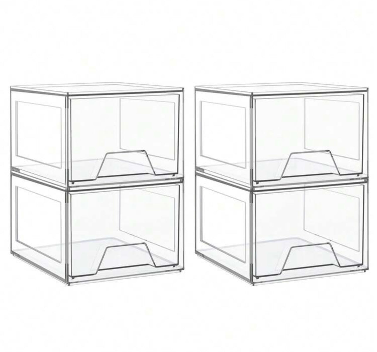 TidyLiving™ Stackable Clear Acrylic Storage Drawers – Modular Organizer Bins for Bathroom, Vanity, Kitchen & Pantry