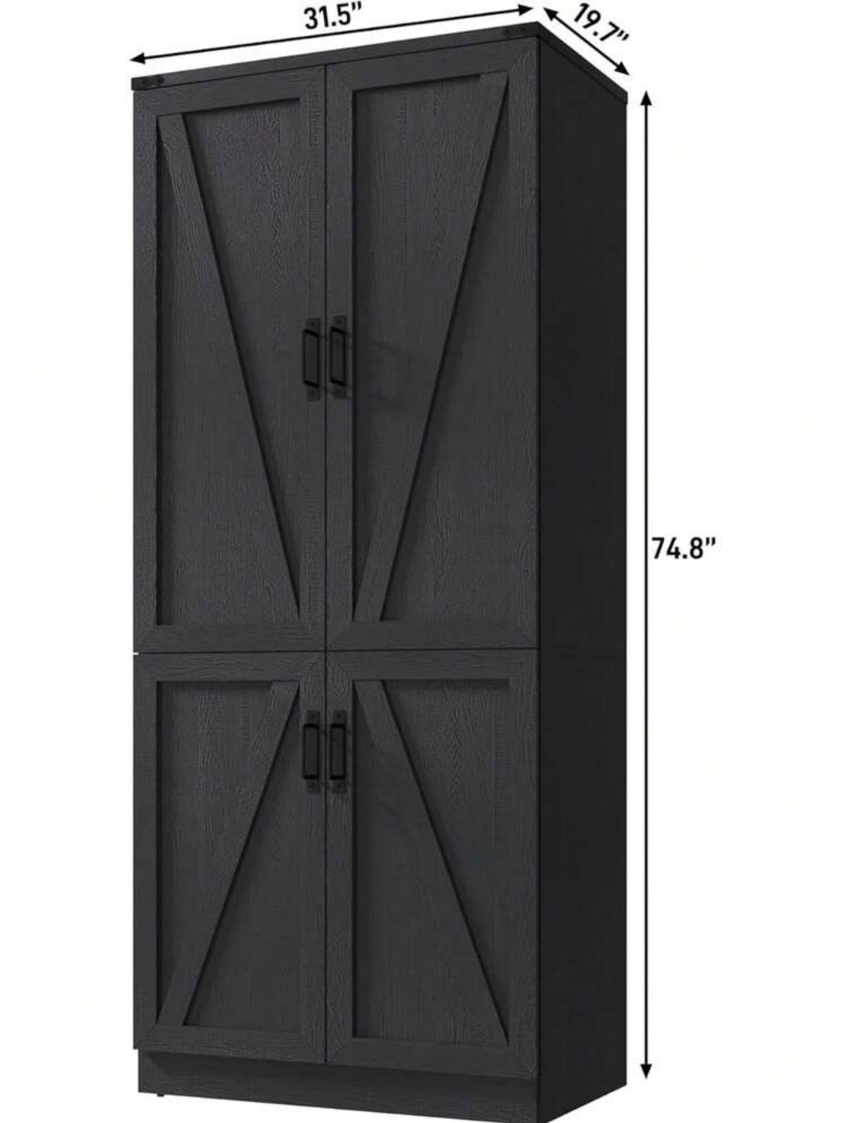TidyLiving™ Modular Farmhouse Wardrobe with LED Lighting & Storage