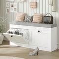 TidyLiving™ Shoe Storage Bench with Cushion & Hidden Flip-Drawer Cabinet